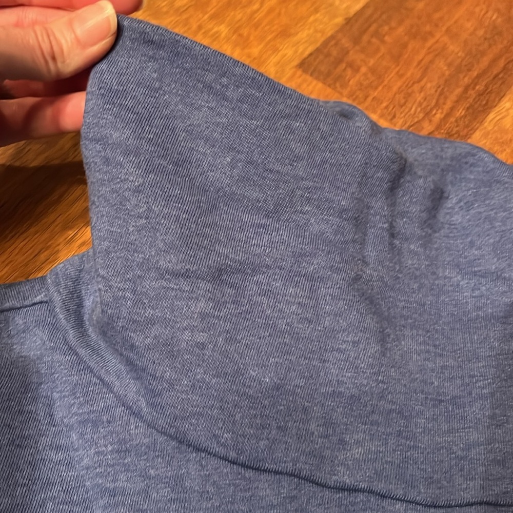 Like new Talbots fleece lined rolled neck blue sweater with gold buttons - Picture 11 of 16